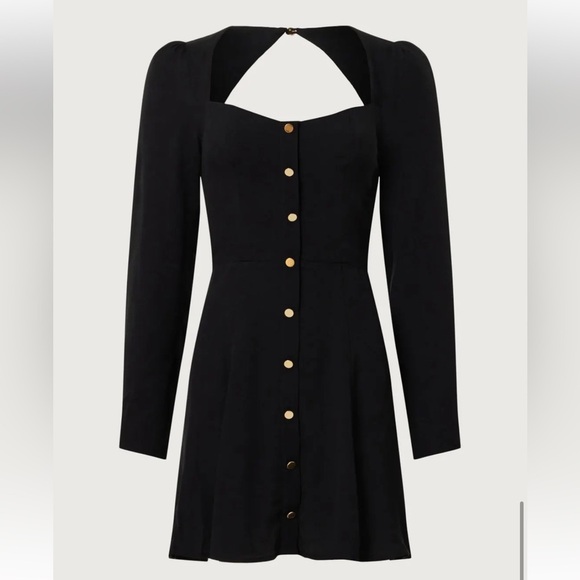 Reformation Indira Black Mini Dress - Picture 7 of 9